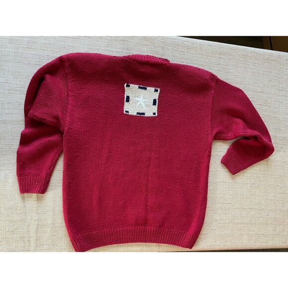 TALBOTS Vintage Teddy Bear Red Holidays Sweater M - Picture 9 of 9